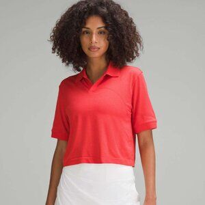 NWT Lululemon Swiftly Tech Relaxed-Fit Polo Shirt in Hot Heat/Red Glow, Size 12